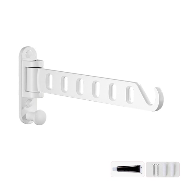 Väggmonterad klädhängare Torktumlare Vikbar Klädhängare Metall Förvaringsställ för Hem Sovsal Balkong Heavy Duty Hängare 0.27 White