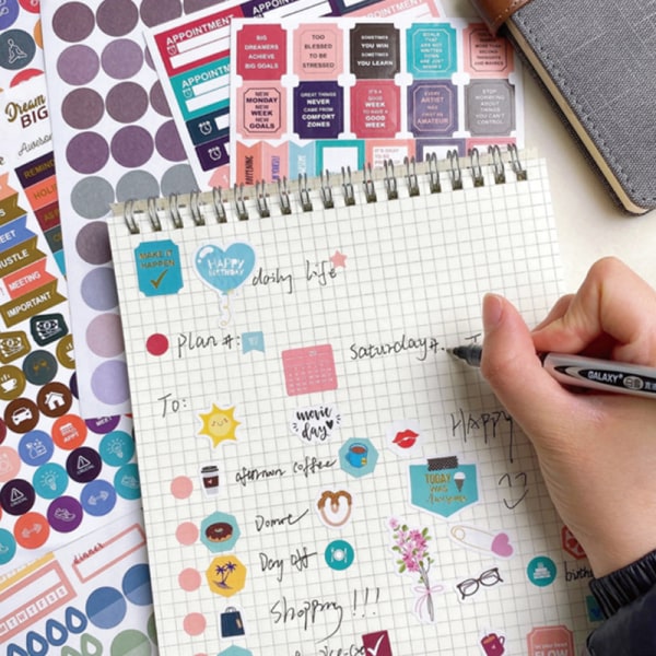 1748 st Planner Stickers Pack Scrapbook Bullet Notebook