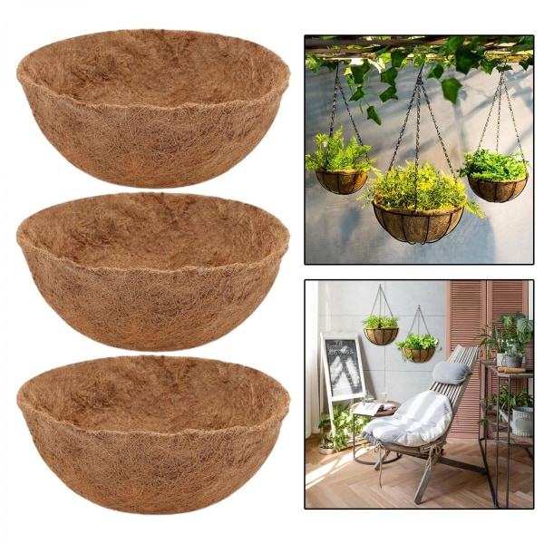 3 stk. Kokosfôr for Planter - Erstatningsfôr Naturlig Kokosfôr 20cm