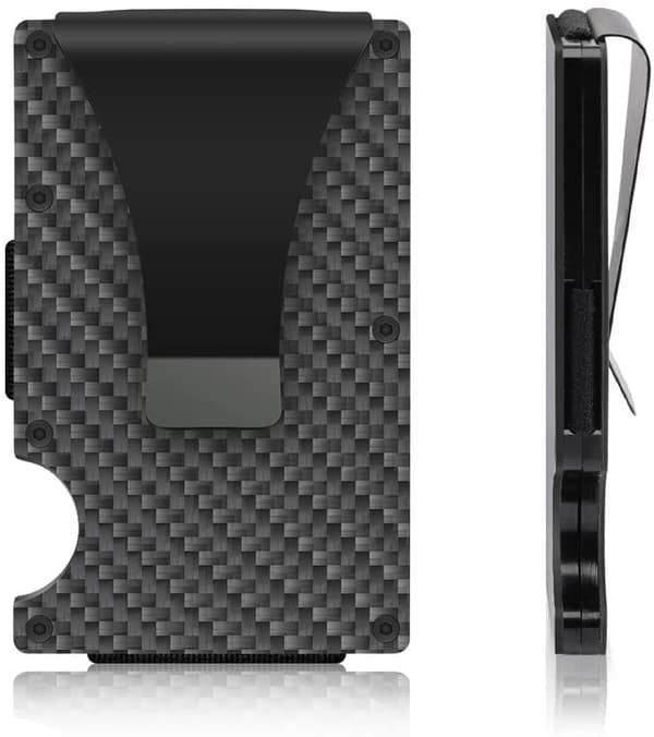 Korthållare i kolfiber RFID Svart - Julgåva One size