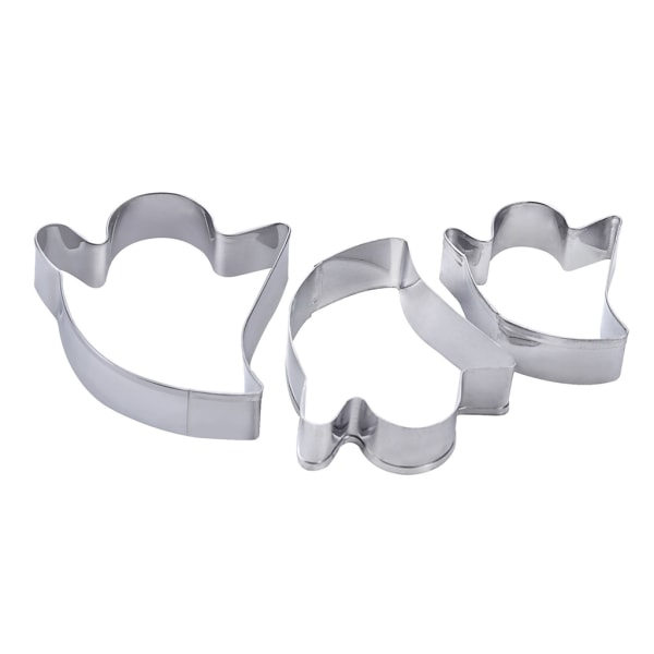 3 stk rustfrit stål Halloween Spøgelses Cookie Cutters kagefondant form