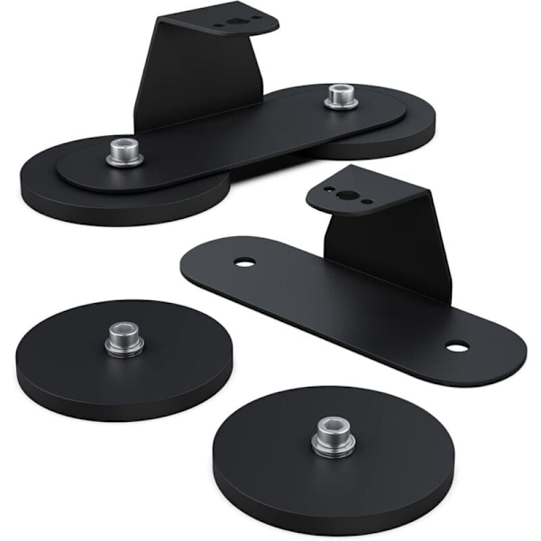 Magnetisk Base LED Strip Monteringsbeslag, Stærk Sugekopholder til Lige Buet Side LED Strip Montering, 2 Pak, Sort