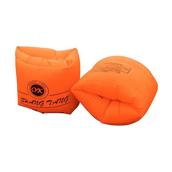Armringar för vuxna och barn, uppblåsbara PVC-vattenärmar, simringar för poolen, simtillbehör Orange pair