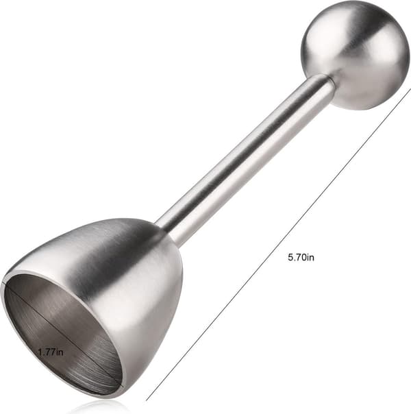 Eggeskallåpner - Eggeskallkutter - Egglokkkutter - Eggeskallflaskeåpner - Eggknekker - Rustfritt stål - Kjøkkenutstyr - Sølv - 1 stk