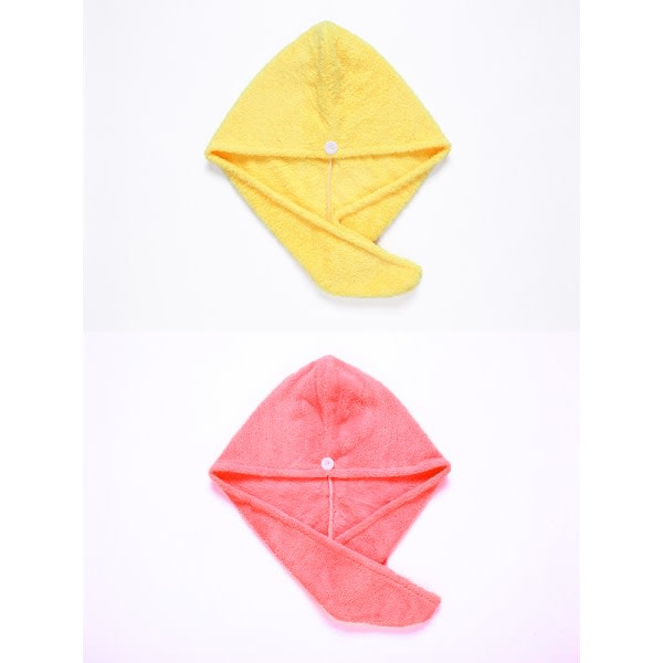 TG 2-pack Mikrofiber Snabbtorkande Hårhandduksomslag Gult + Rött