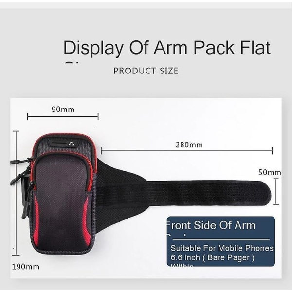 Vattentätt Sport Armband Telefonfodral För Iphone 13 Pro Max Samsung Huawei 6,5\" 7,2\" Universal Sport Telefonfodral Armband