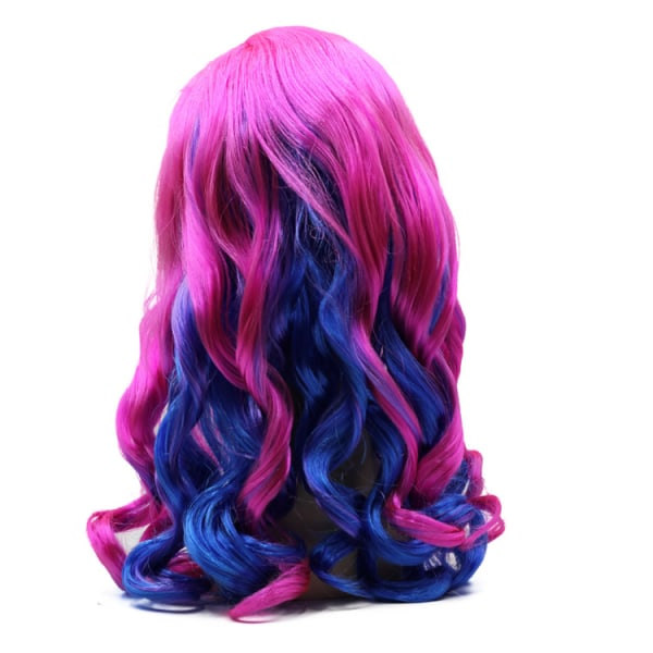 TG Barn Flickor Ombre Långa lockiga peruker Tjockt hår Descendants 3 Cosplay Peruk
