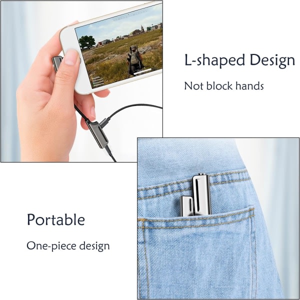iPhone-kuulokeliitäntä, iPhone-sovitin, 2-in-1 Dual Jack -sovitin Yhteensopiva XS/XR/X/8/7/Pad kaikille iOS-laitteille (musta)
