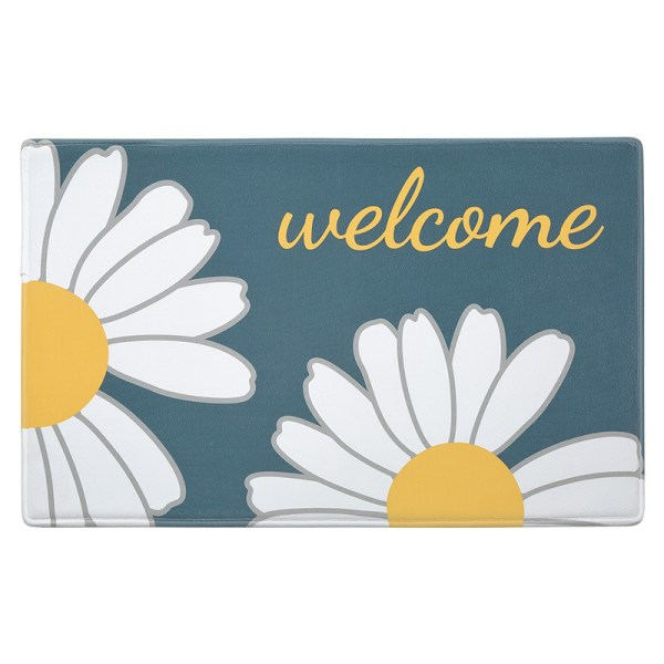 Liten Daisy Home Trykt Badmatte - Klarblå 40*60 cm