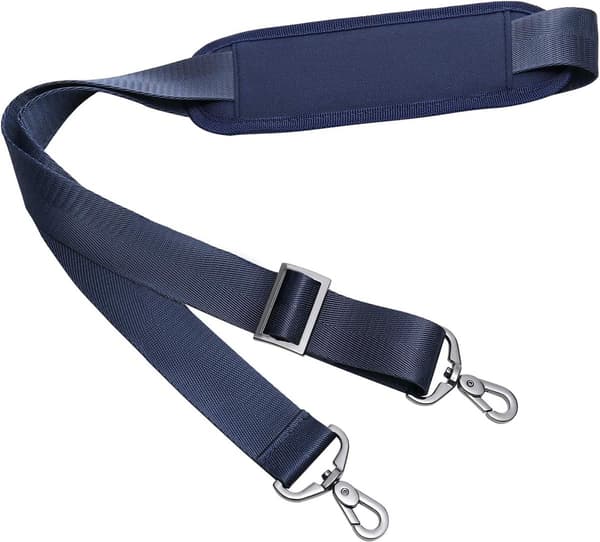 Justerbar halkfri vadderad axelrem, marinblå nylon, 143x3.8cm, för väskor