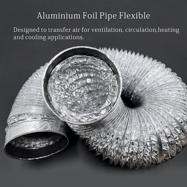 150mm Aluminium Ventilationsslange til Emhætte, Rørventilator (5 Meters Længde)