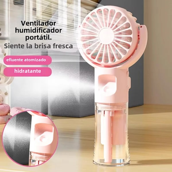 Kannettava tuuletin kostuttimella, mini, kädessä pidettävä, USB-ladattava, vesisuihkulla, sumutuuletin, vain jäähdytys, neljä nopeutta 4 Colors
