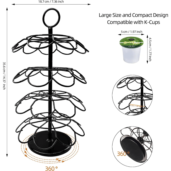 TG Kaffepodholder, Kaffepodpose Karusellholder Organiser