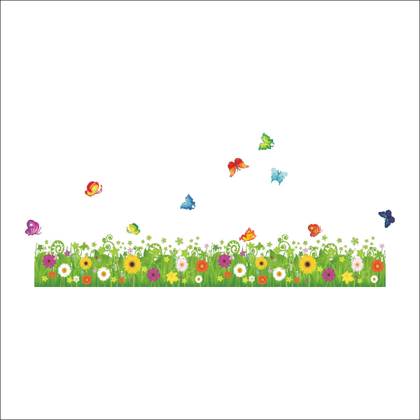 TG Vårens fönsterklistermärken - fönsterramar av vilda blommor, blommor,