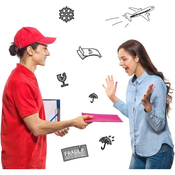25 stk Poly Boblekonvolutter, polstrede kuverter Bulk, Bobleforet Polymailer-poser til forsendelse/pakning/postning Selvforseglende