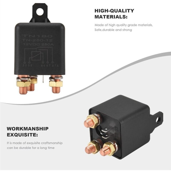 Bilrelä 12V 24V 250A Kontinuerlig Typ Hög Batterikontrollbrytare Terminal Automotive Startrelä..DEBUNS