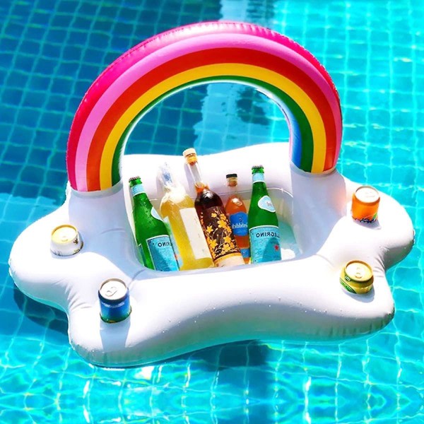 Uppblåsbar dryckeshållare Floating Rainbow Cloud Pool Dryckeshållare Floats Beverage