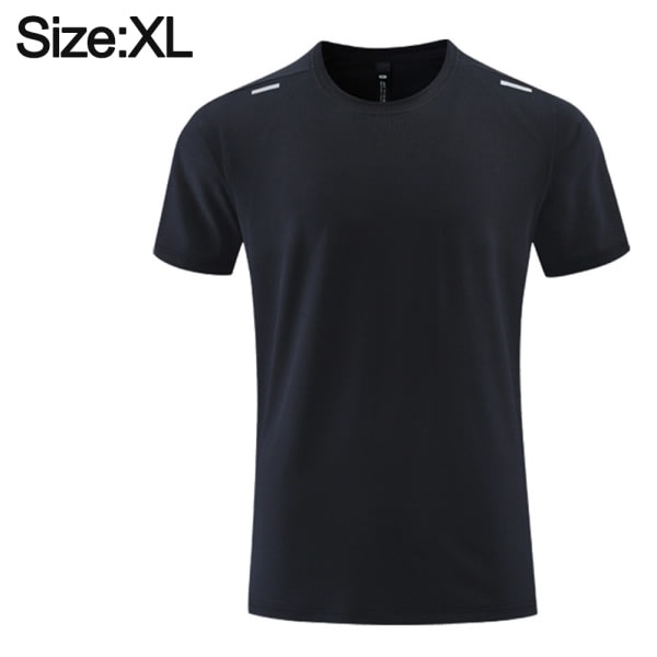 Svarta træningsströjor for mænd Quick Dry Performance Kort XL