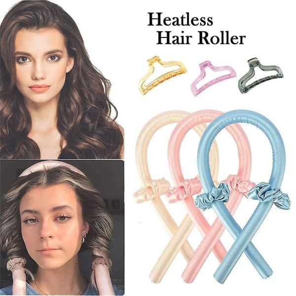 Värmefri locktång Pannband Wave Foam Hårrullare DIY för långt/medelhår