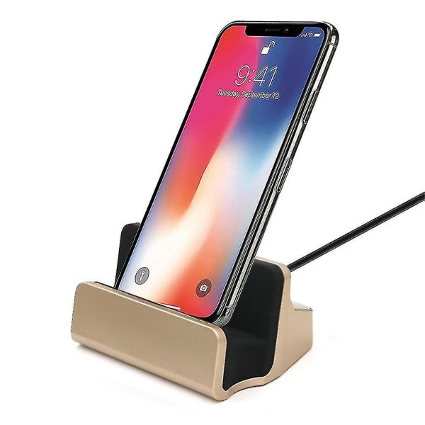 Iphone-työpöydän latausasema pikalataus datan synkronointi teline, kulta
