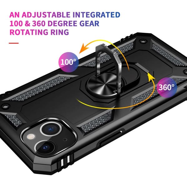 TG-kotelo iPhone 13:lle (Musta), iskunkeava kotelo