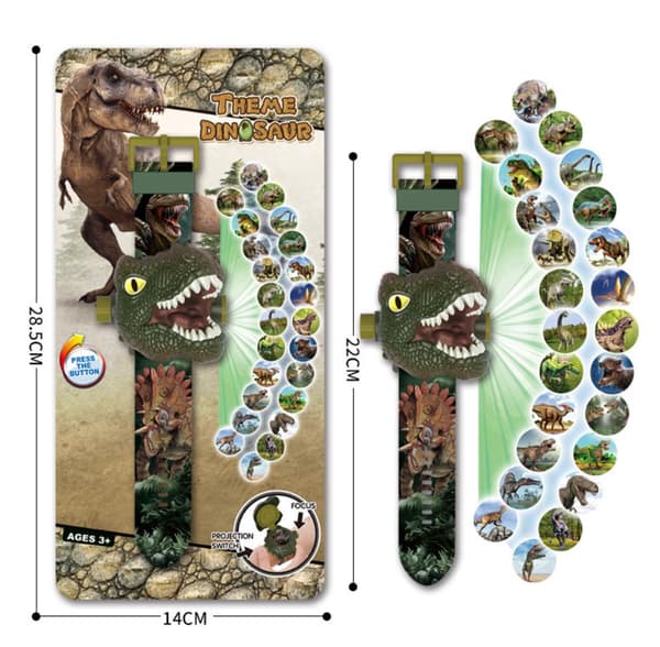 Tyrannosaurus rex -piirretty projektio kellon kello