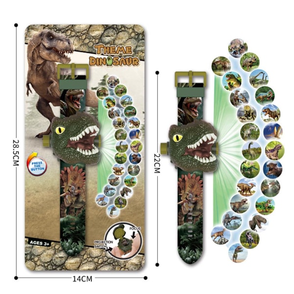 Tyrannosaurus rex tecknad projektionsklocka