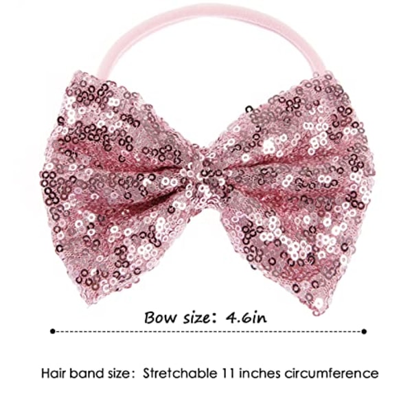 Baby Spädbarn Flickor Hårband Paljettrosett Huvudband Turban Knuten Håraccessoar (Paljetter Rosa) Paljetter Rosa Paljetter Rosa Paljetter Rosa