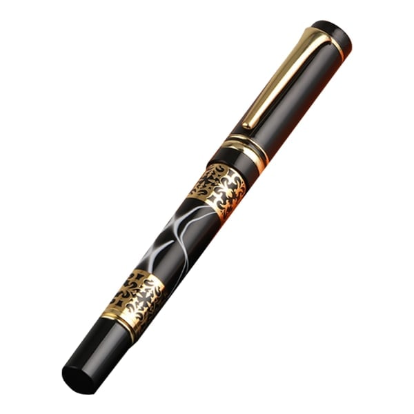 0,5 mm metall kulspetspenna Akryl Marmor Roller Ball Lyx Business Man Signature gåva skrivpennor Svart guld