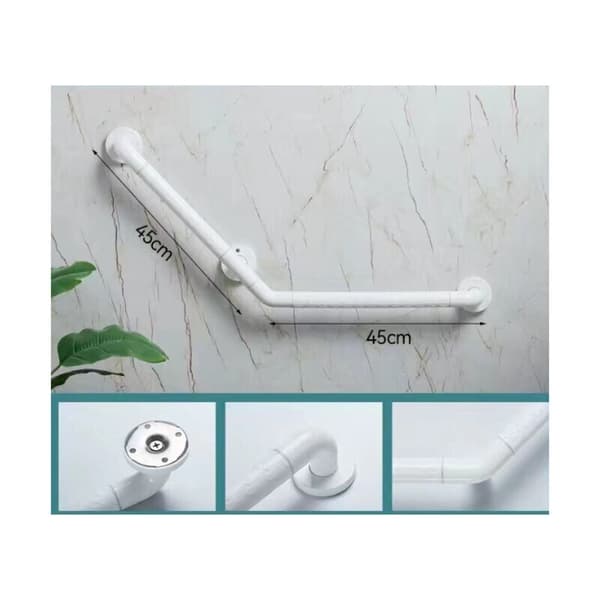 Basic 135° Vinklad Stödhandtag Armstöd 45cm (Vit) 3 fot..DEBUNS
