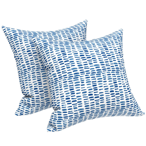 Kuddfodral för utomhus/inomhus, ENDAST fyrkantiga kuddfodral, moderna kuddfodral för soffa uteplats Soffdekoration 18 x 18, 2-pack, Pebble Blue