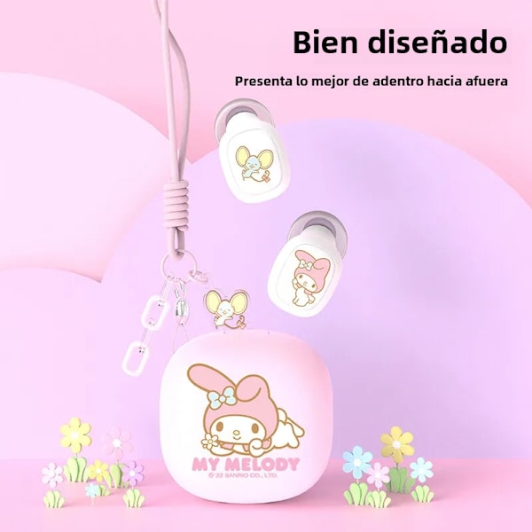 Sanrio Kuromi CNJS-0100 Langattomat Bluetooth-kuulokkeet Kosketusohjaus Urheilu Melunvaimennus Sugar Mouse Head My Melody