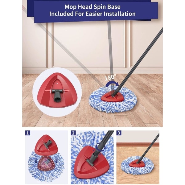 Spin Mop -pään Vaihtopohja Roterande Triangel Mopp Pääsuoja Muovi Kotelo Yhteensopiva Vileda EasyWring -lisävarusteiden kanssa, 3 kpl pakkaus, 1 kpl