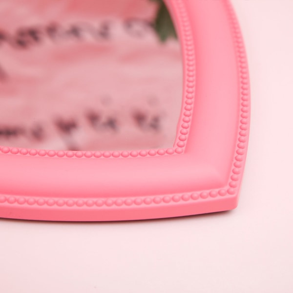 Sminkspegel Hjärtformad Spegel Kosmetisk Bordsspegel Väggmonterad Spegel Rosa