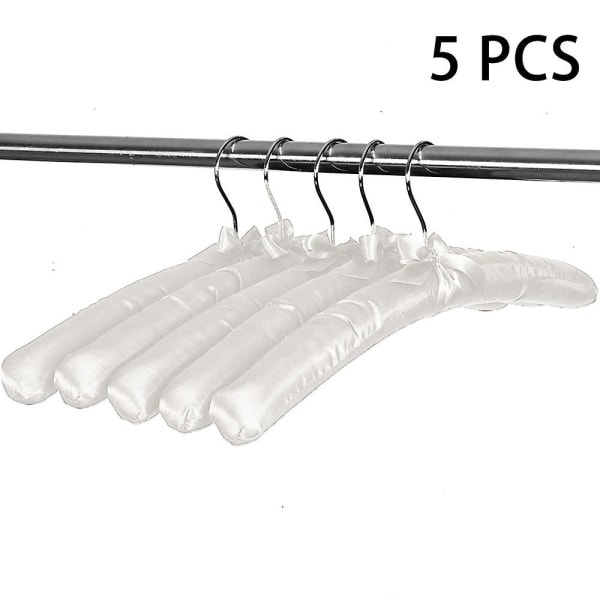 5 stk Satin-polstrede kleshengere - svart