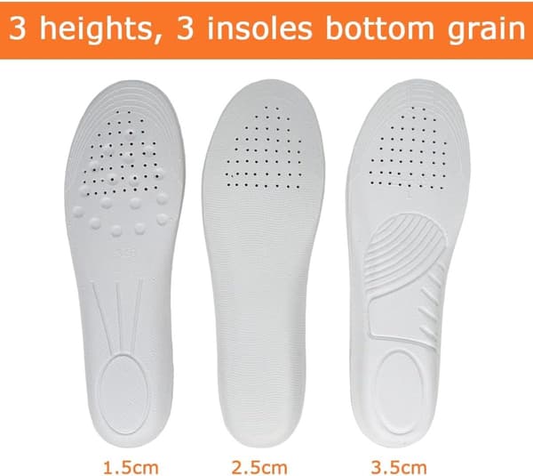Højdeforøgende indlægssåler, åndbar EVA, kan klippes til, stødabsorberende hælløftere, unisex til sko med 4 cm+ hæle, M 1,5 cm