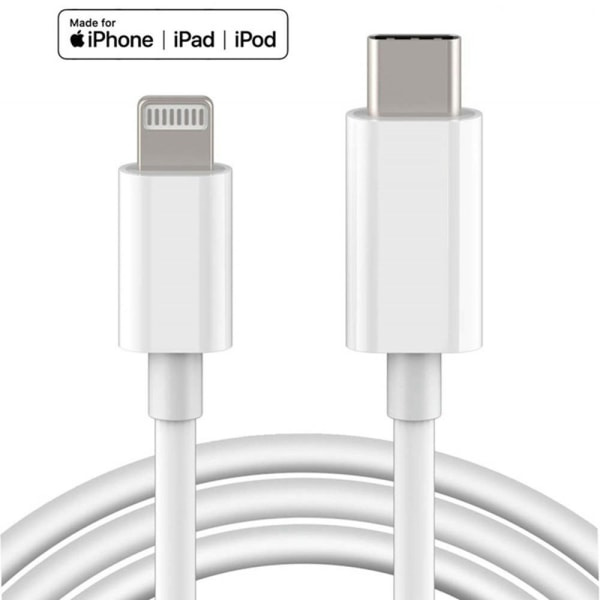 TG 18W PD Nopea Latauskaapeli USB-C - Lightning Valkoinen 18W 2 METRIÄ
