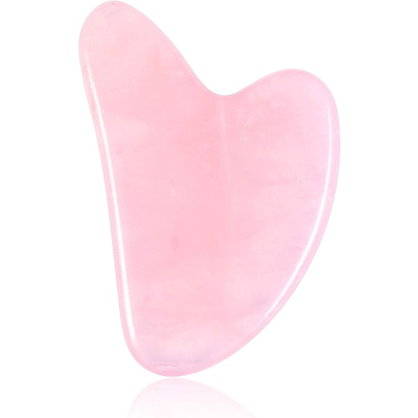 Galaxy Handgjord naturlig rosékvarts hjerteform Gua Sha massasjeverktøy for akupunkturbehandling