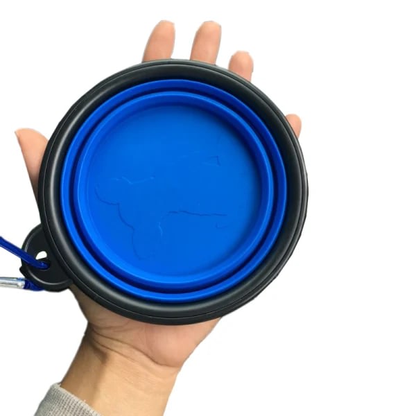 Vattenskål, matskål - Hopfällbar Blå