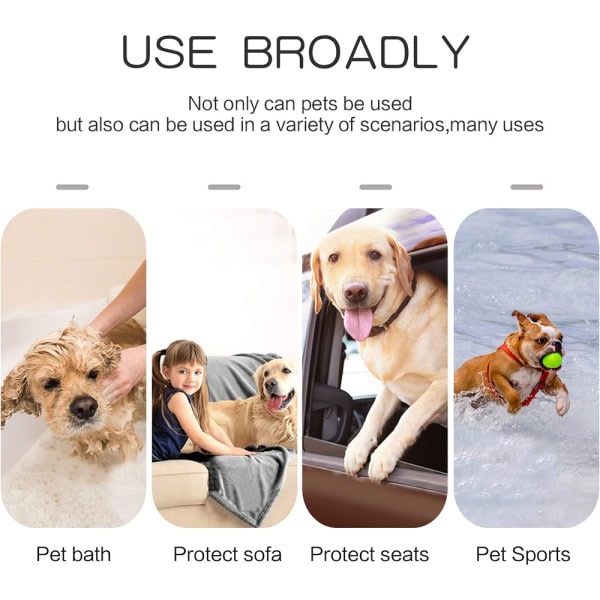 TG Hundbadhandduk, vannabsorberende badrock for husdjur, store som små xl