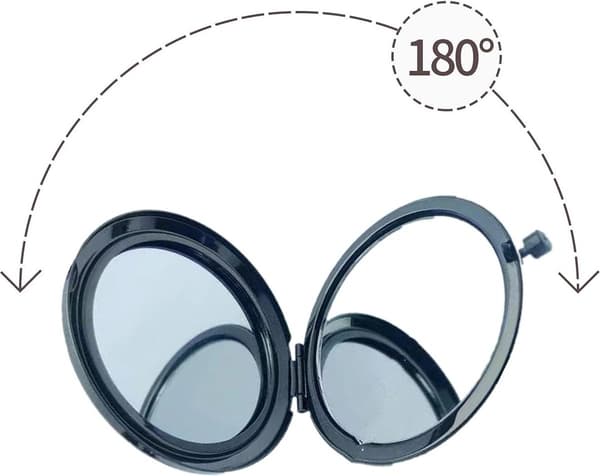 Makeup Spejl - Håndlomme Rejse Mini Foldbar Sammenklappelig Kompakt Bærbar Sort_yu