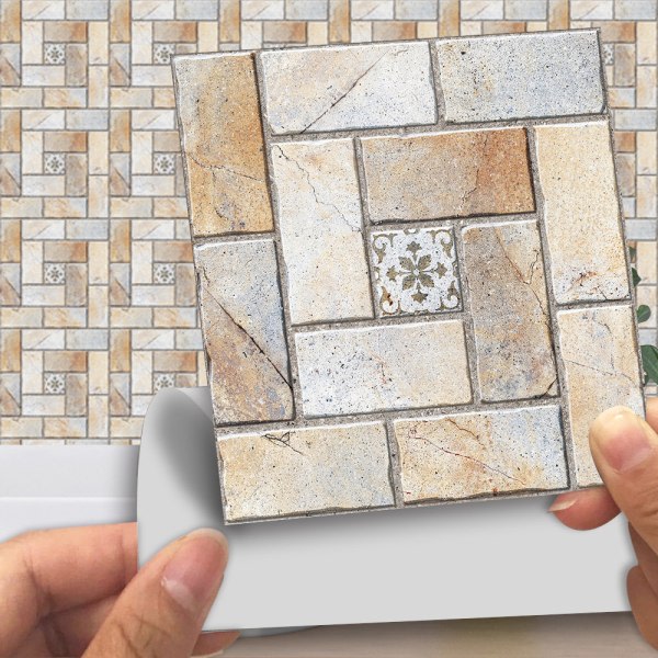 TG 15 stk Selvklebende Flis Tapet 10 x 10 cm Mosaikk Stil Vegg