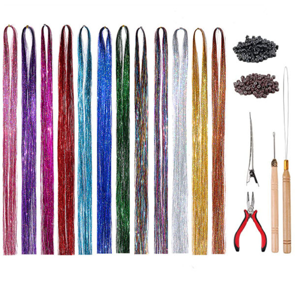 TG 120 cm Clip-On Hårtråd Fairy Hair Wire Kit Clip-On Glitter Hår