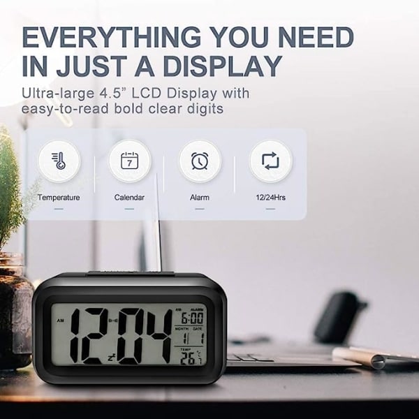 Digital väckarklocka, LED-digital klocka med temperaturvisning