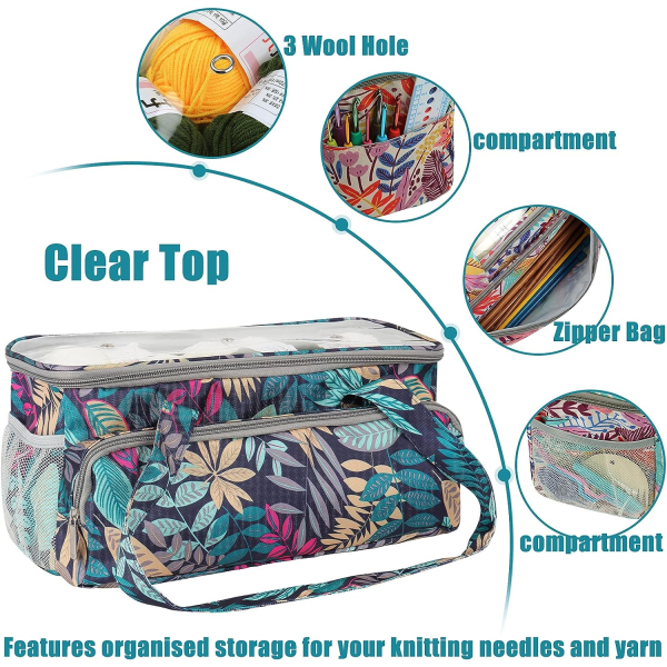 Blue Forest Tote Bag Allt for textilgarnlagring, stickväskor a