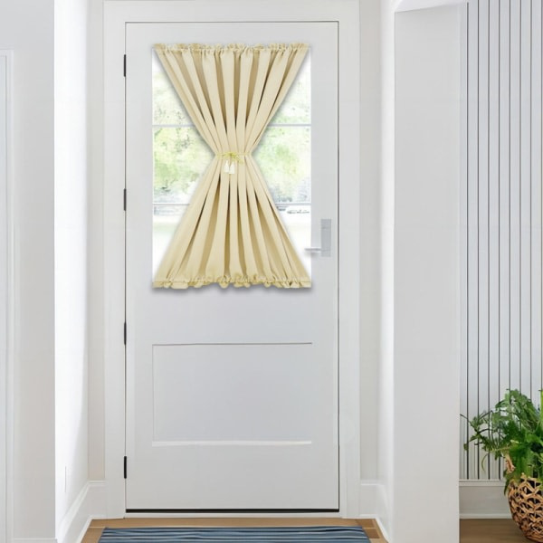 Dørgardin enkel stil ren, chiffon gardiner romantisk hjeminnredning, gul, 61 x 102 cm 61*102cm