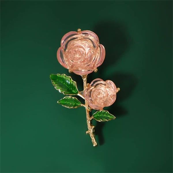 Creative Translucent Rose Flower Brosch Mode Enkel kvinnlig kappa Blomma Brosch Liten färsk växttillbehör