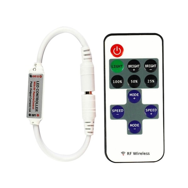 1. LED-ohjain RGB LED-ohjain nauhavaloille RF langaton älykäs LED RGB-valonauhaohjain himmennin valkoinen
