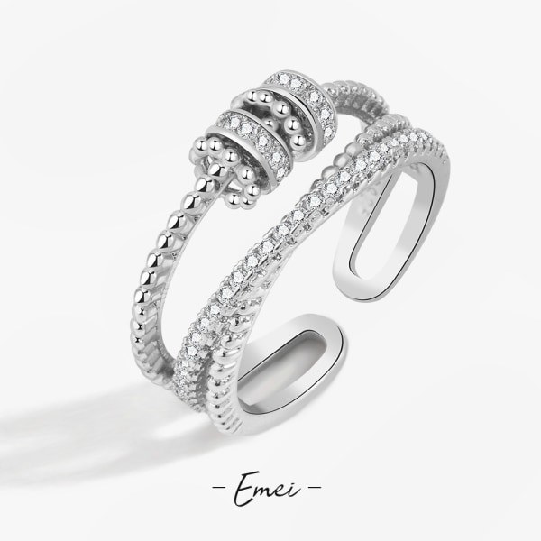 Ring, ångest-ring för kvinnor, ångest-ring med pärlor Spinner för kvinnor tjejer