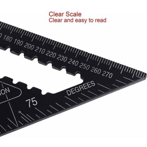 Multifunctional Carpenter's Square 18cm and 30cm, Triangle Metal Aluminum Ruler Angle Gauge Marking Guide Protractor Angle 45 90 Degrees